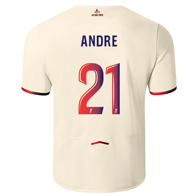 Danxen Criança Camisola Benjamin André #21 Branco Sujo Vermelho Alternativa 2025/26 Camisa