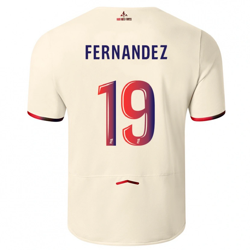 Danxen Criança Camisola Matías Fernández-Pardo #19 Branco Sujo Vermelho Alternativa 2025/26 Camisa
