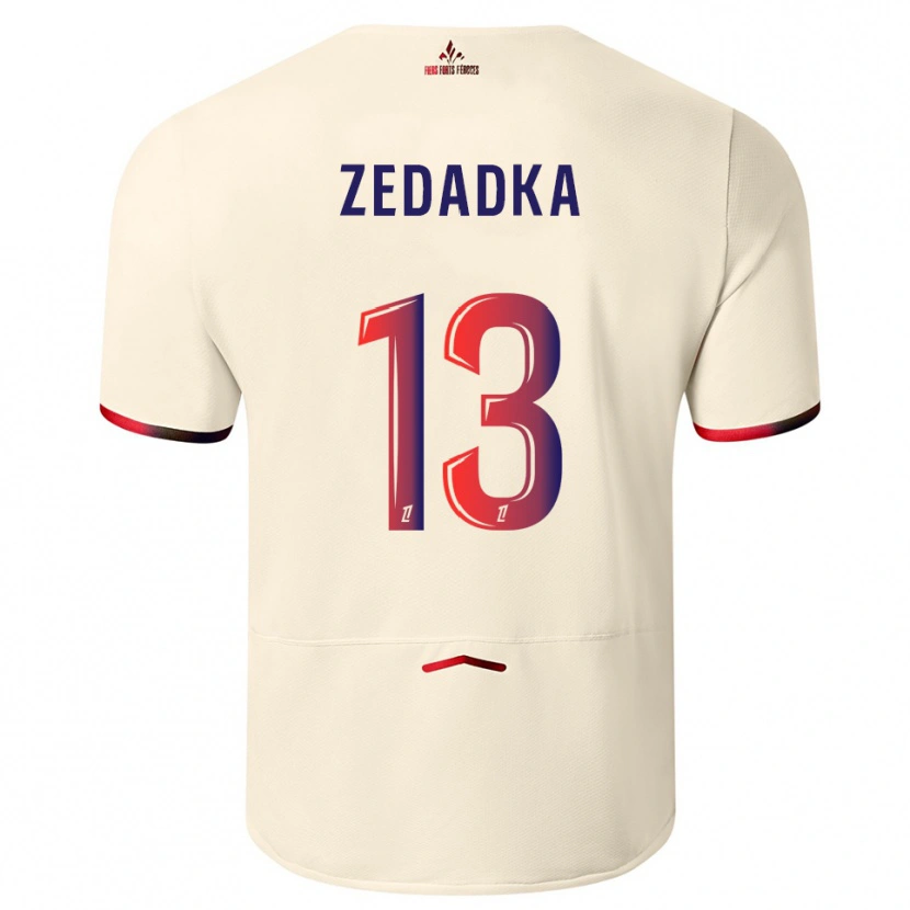 Danxen Criança Camisola Akim Zedadka #13 Branco Sujo Vermelho Alternativa 2025/26 Camisa