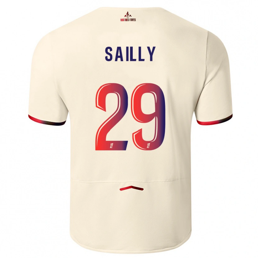 Danxen Criança Camisola Charlotte Sailly #29 Branco Sujo Vermelho Alternativa 2025/26 Camisa