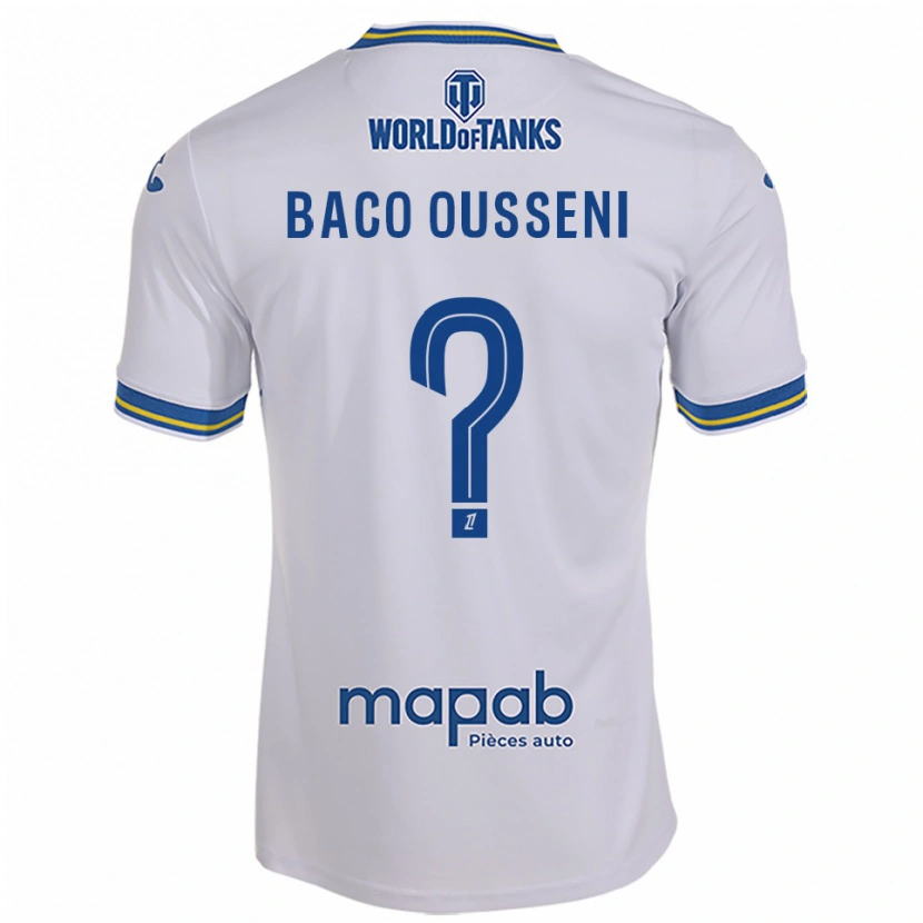 Danxen Criança Camisola Timothée Baco Ousseni #0 Branco Azul Celeste Alternativa 2025/26 Camisa