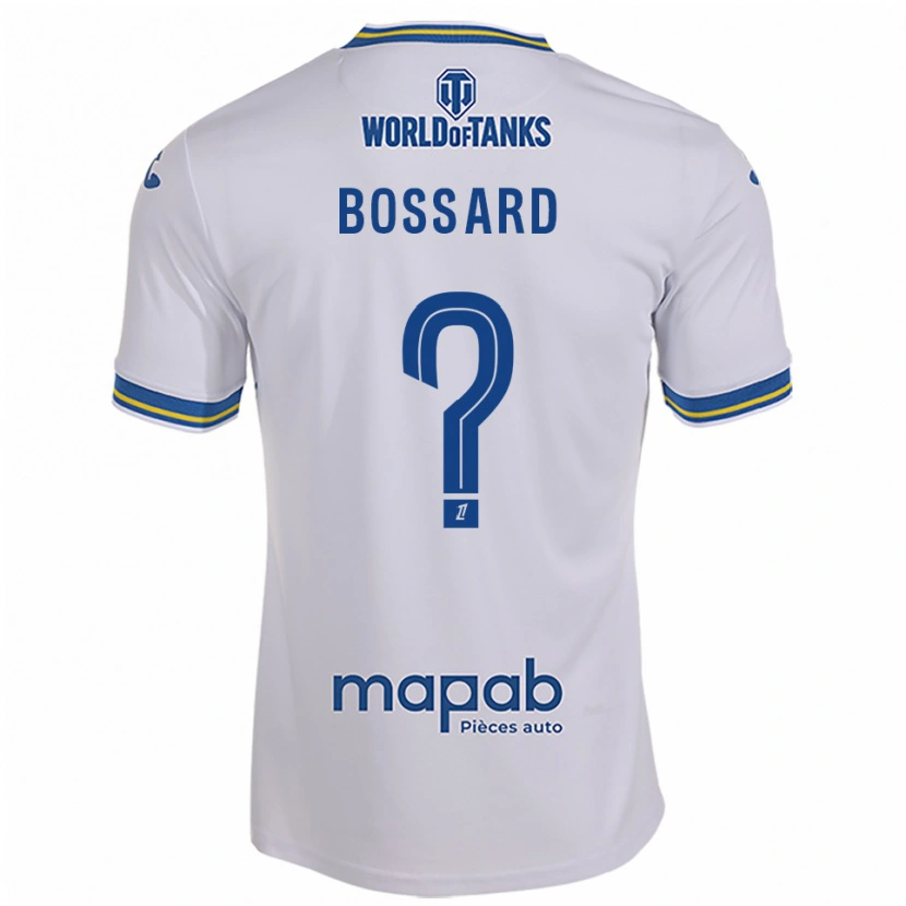 Danxen Criança Camisola Léo Bossard #0 Branco Azul Celeste Alternativa 2025/26 Camisa