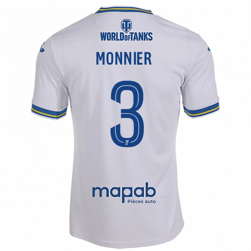 Danxen Criança Camisola Isaac Monnier #3 Branco Azul Celeste Alternativa 2025/26 Camisa