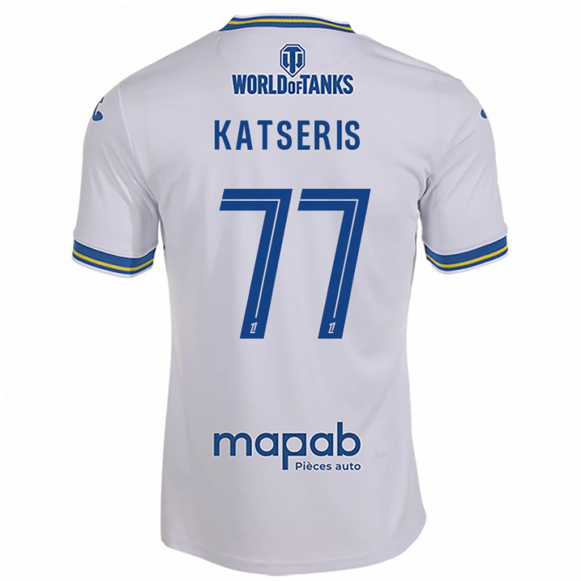 Danxen Criança Camisola Panos Katseris #77 Branco Azul Celeste Alternativa 2025/26 Camisa