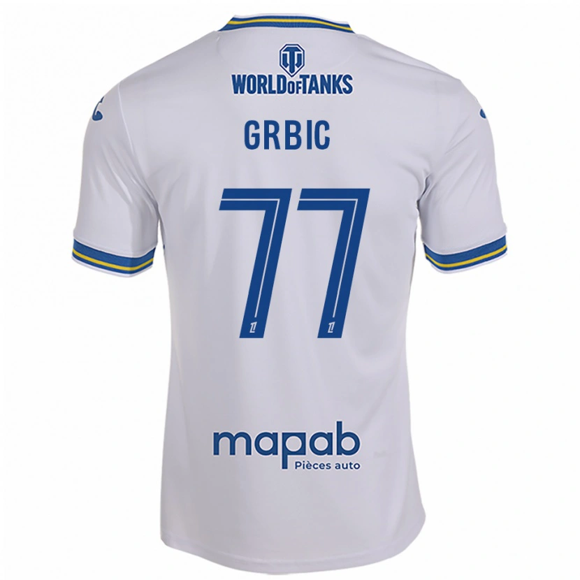 Danxen Criança Camisola Adrian Grbic #77 Branco Azul Celeste Alternativa 2025/26 Camisa