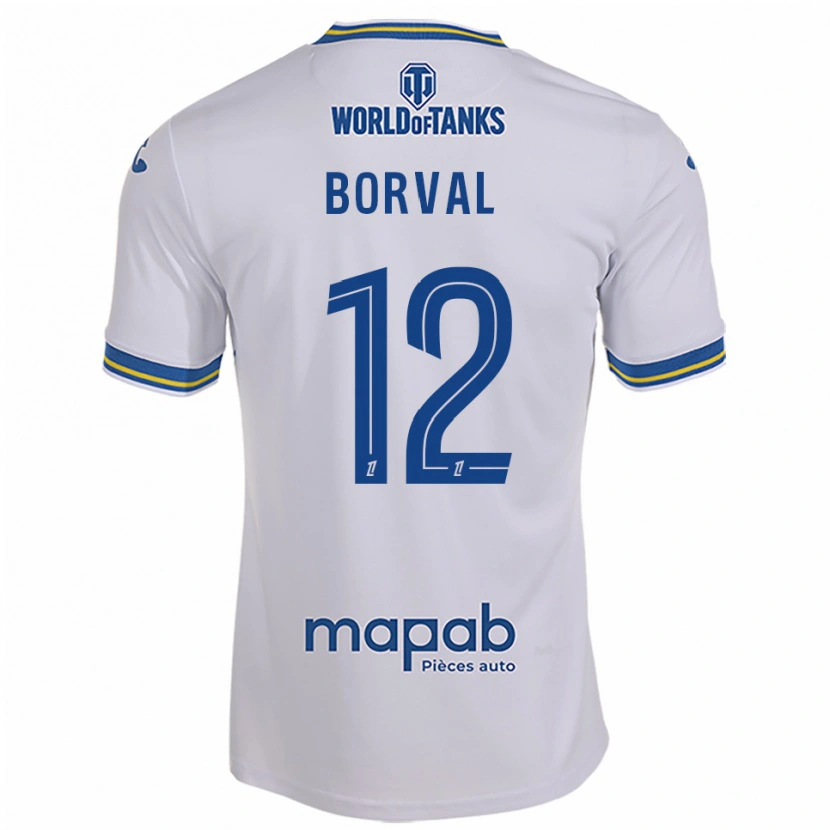 Danxen Criança Camisola Cyril Borval #12 Branco Azul Celeste Alternativa 2025/26 Camisa