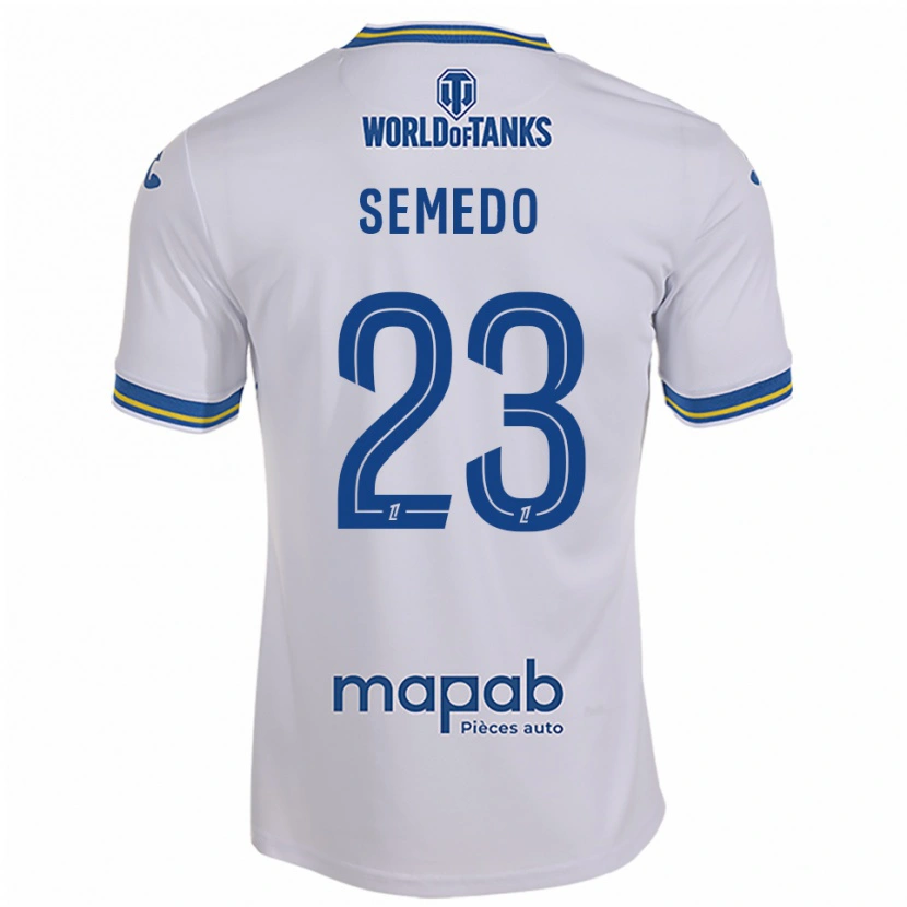 Danxen Criança Camisola Daniel Semedo #23 Branco Azul Celeste Alternativa 2025/26 Camisa