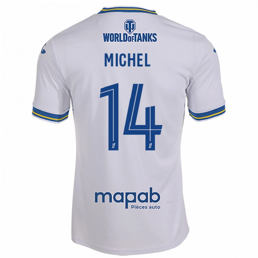 Danxen Criança Camisola Raphaël Michel #14 Branco Azul Celeste Alternativa 2025/26 Camisa
