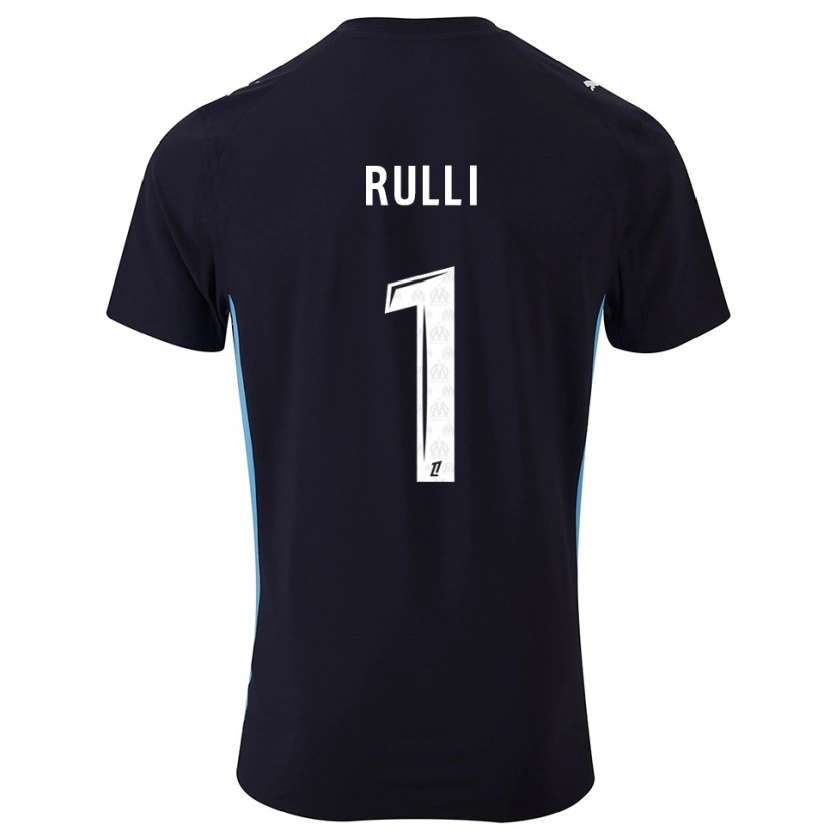 Danxen Criança Camisola Gerónimo Rulli #1 Preto Azul Celeste Alternativa 2025/26 Camisa