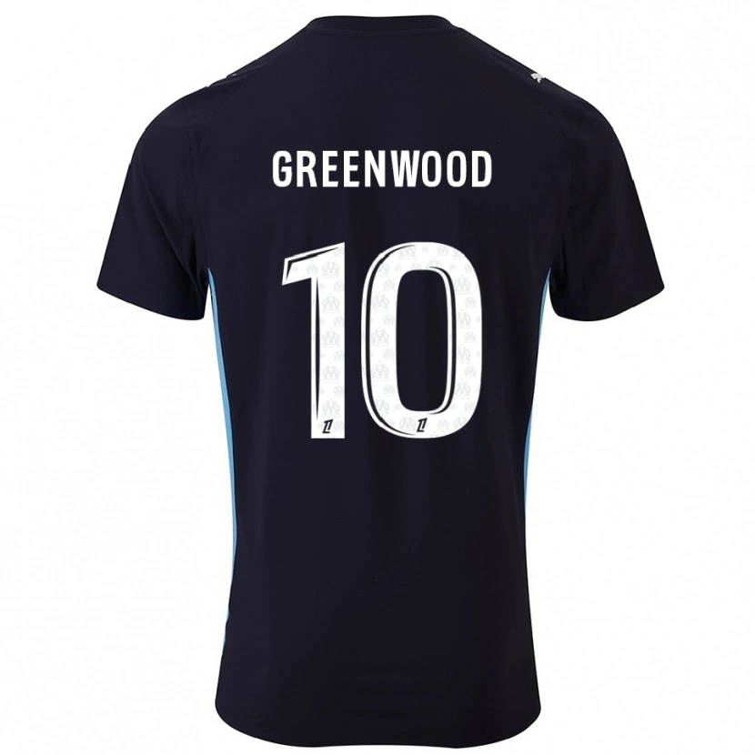 Danxen Criança Camisola Mason Greenwood #10 Preto Azul Celeste Alternativa 2025/26 Camisa