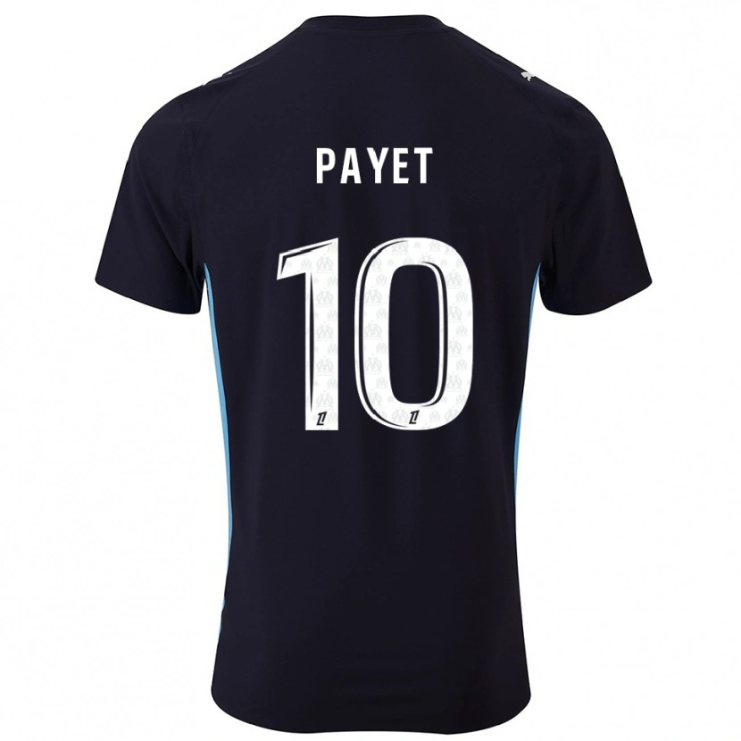 Danxen Criança Camisola Dimitri Payet #10 Preto Azul Celeste Alternativa 2025/26 Camisa