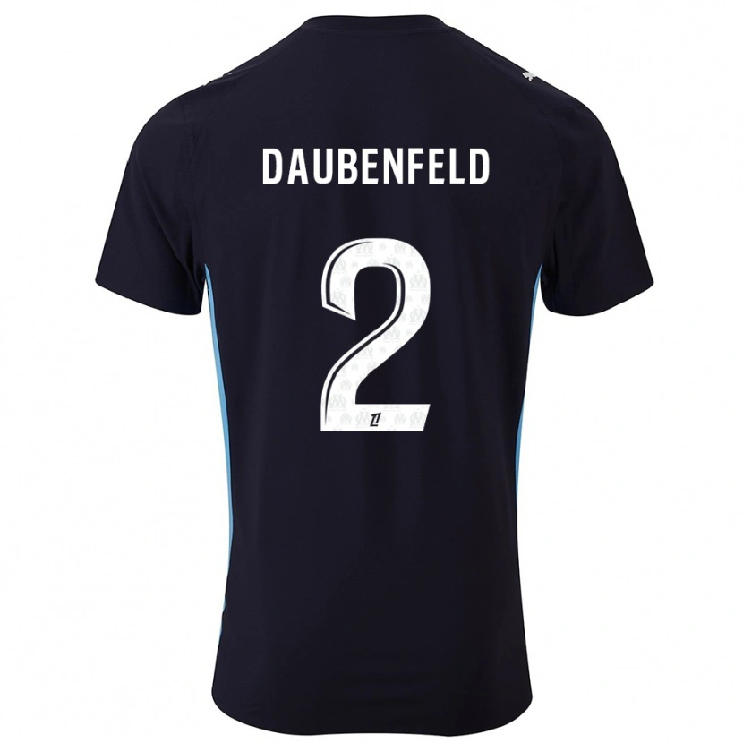 Danxen Criança Camisola Lucas Daubenfeld #2 Preto Azul Celeste Alternativa 2025/26 Camisa