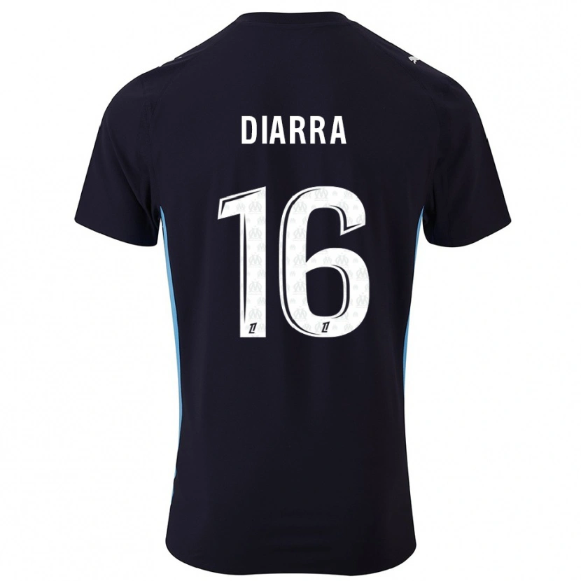 Danxen Criança Camisola Cheick Diarra #16 Preto Azul Celeste Alternativa 2025/26 Camisa