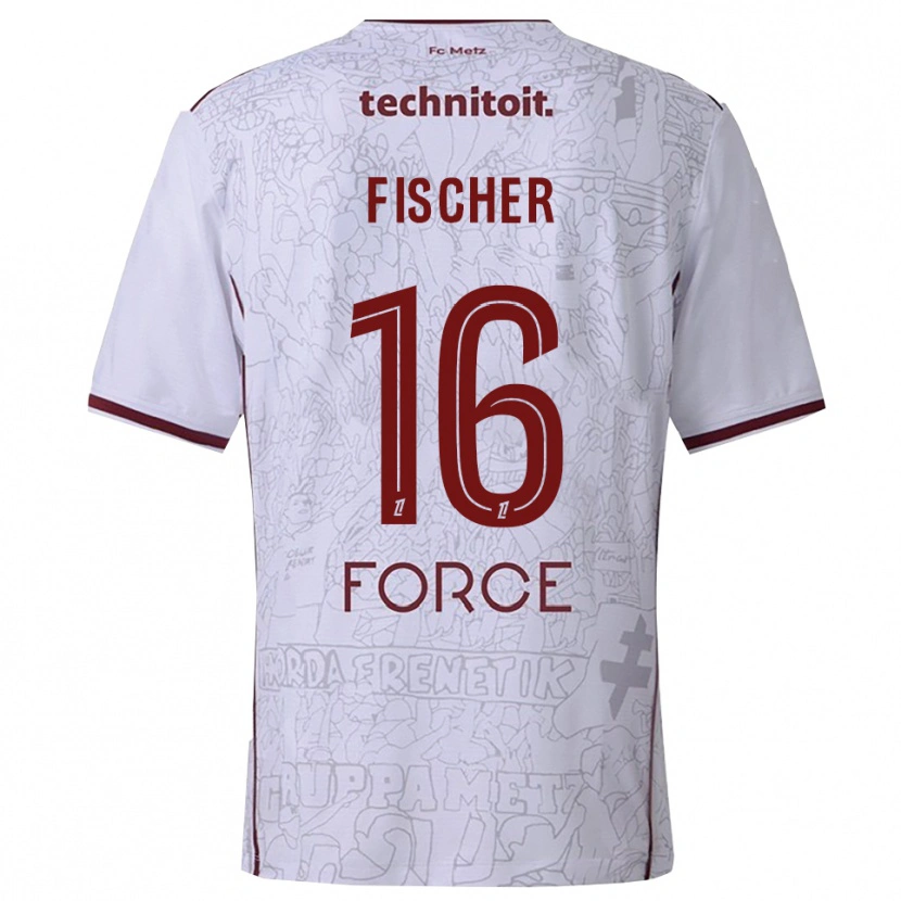 Danxen Criança Camisola Jonathan Fischer #16 Branco Borgonha Alternativa 2025/26 Camisa
