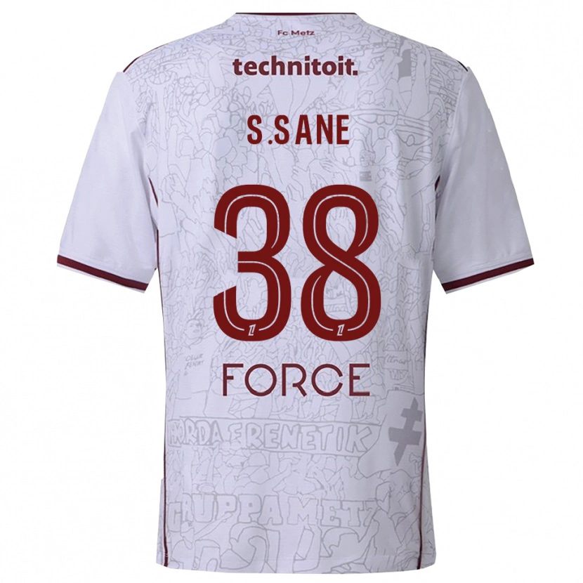 Danxen Criança Camisola Sadibou Sané #38 Branco Borgonha Alternativa 2025/26 Camisa
