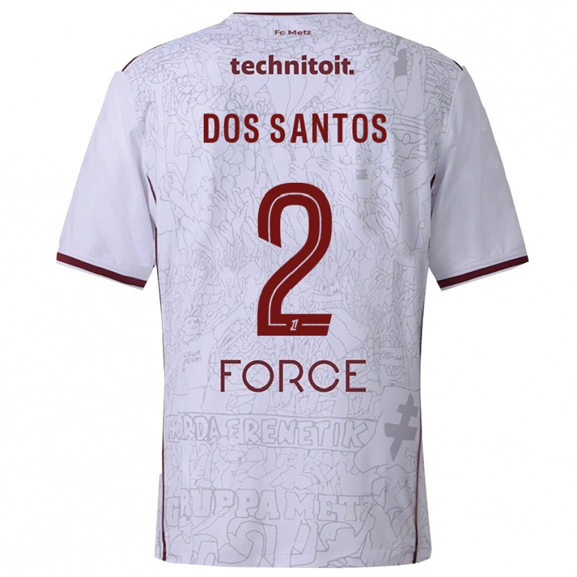 Danxen Criança Camisola Tahirys Dos Santos #2 Branco Borgonha Alternativa 2025/26 Camisa
