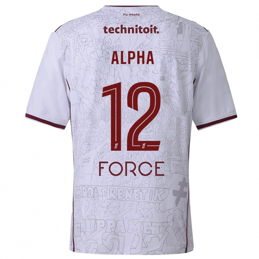 Danxen Criança Camisola Alpha Touré #12 Branco Borgonha Alternativa 2025/26 Camisa