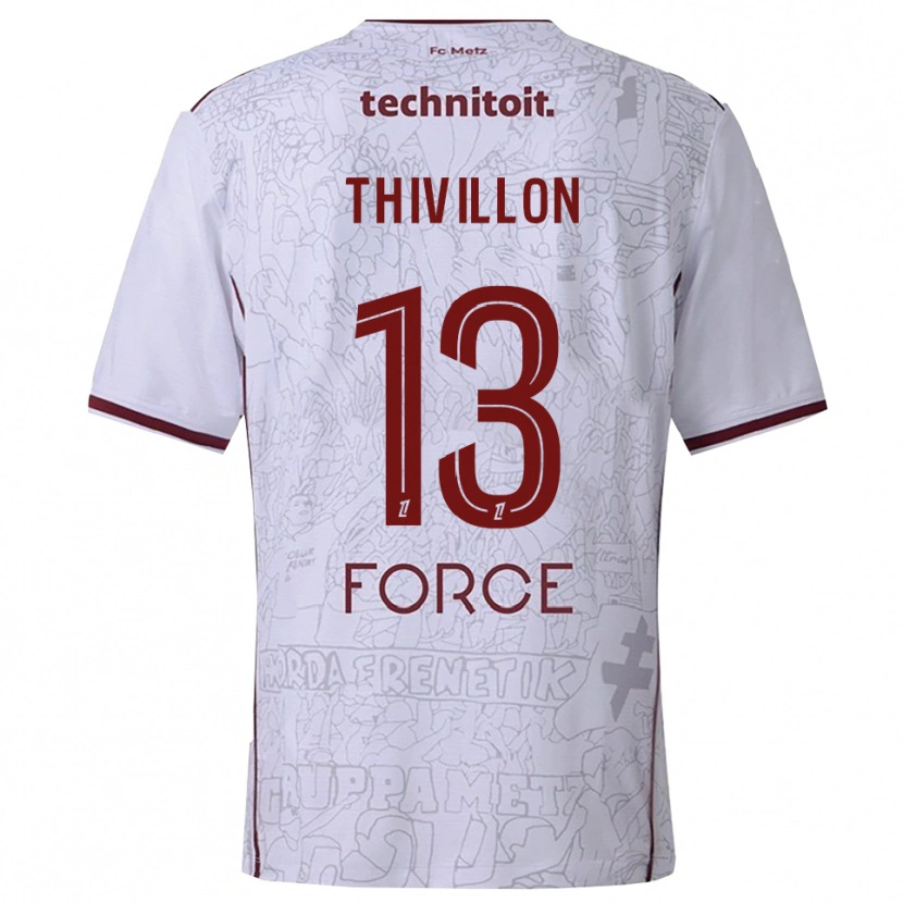 Danxen Criança Camisola Lina Thivillon #13 Branco Borgonha Alternativa 2025/26 Camisa