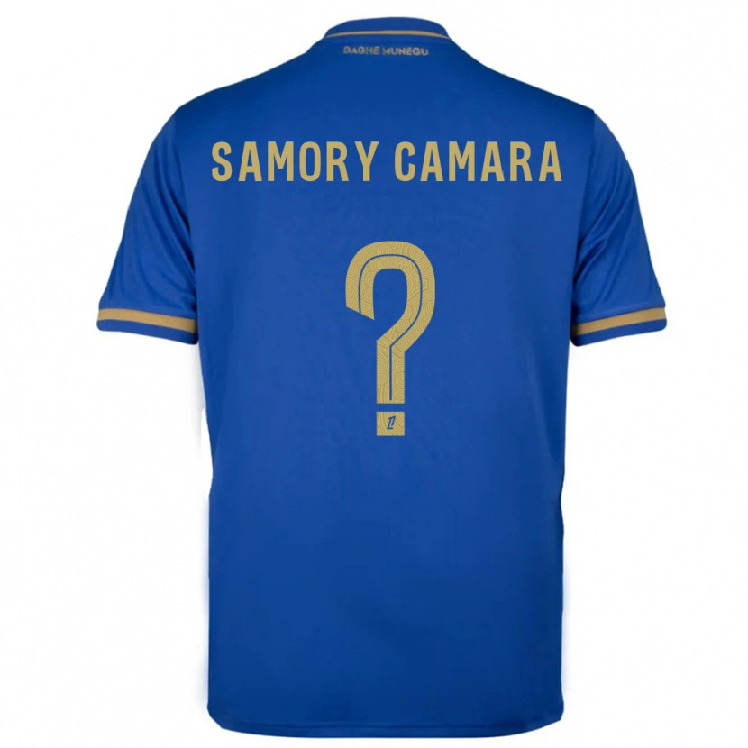 Danxen Criança Camisola Verges Samory Camara #0 Azul Dourado Alternativa 2025/26 Camisa