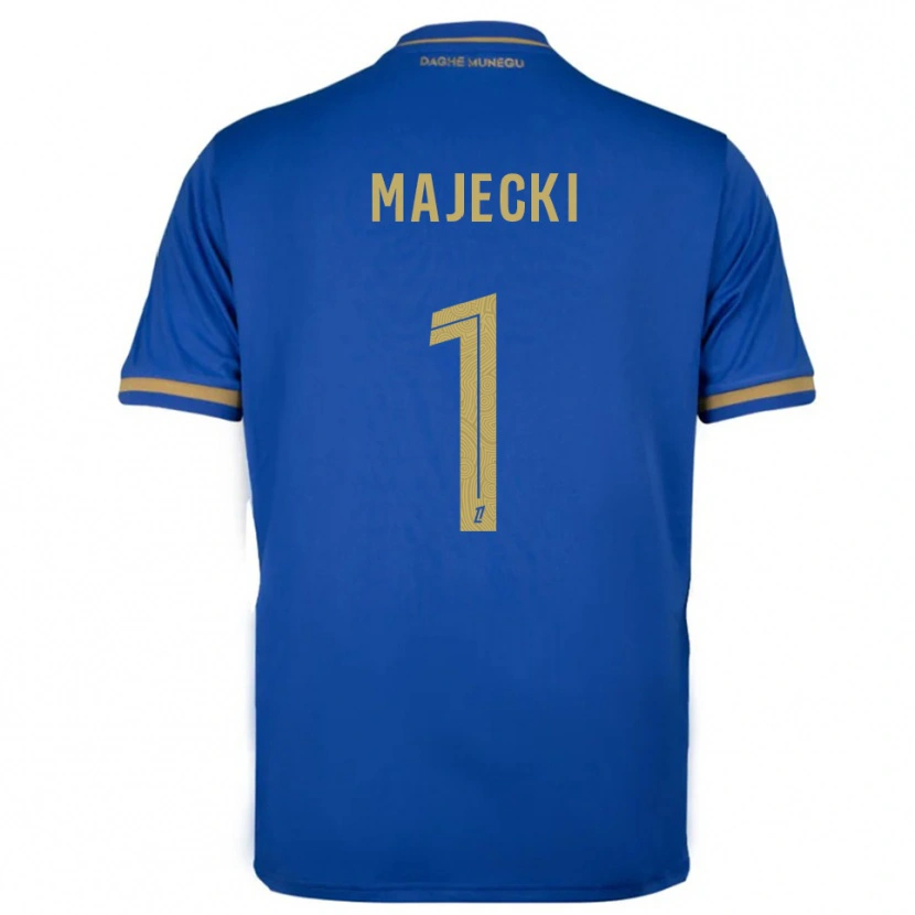Danxen Criança Camisola Radoslaw Majecki #1 Azul Dourado Alternativa 2025/26 Camisa