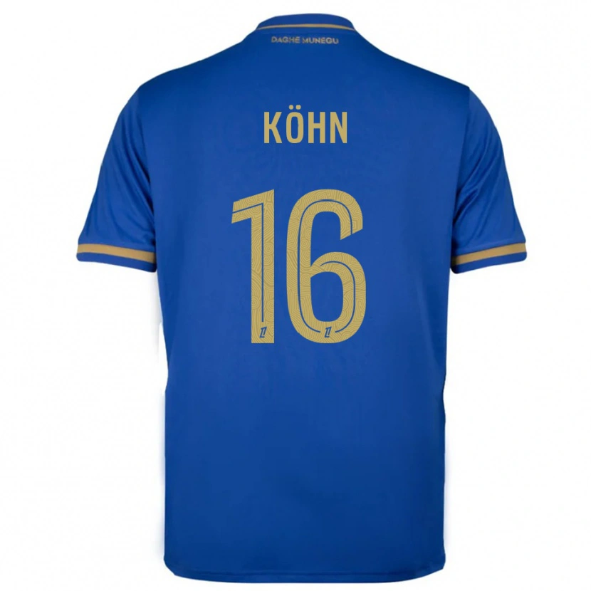 Danxen Criança Camisola Philipp Köhn #16 Azul Dourado Alternativa 2025/26 Camisa