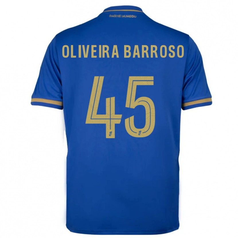 Danxen Criança Camisola Mickael Oliveira Barroso #45 Azul Dourado Alternativa 2025/26 Camisa
