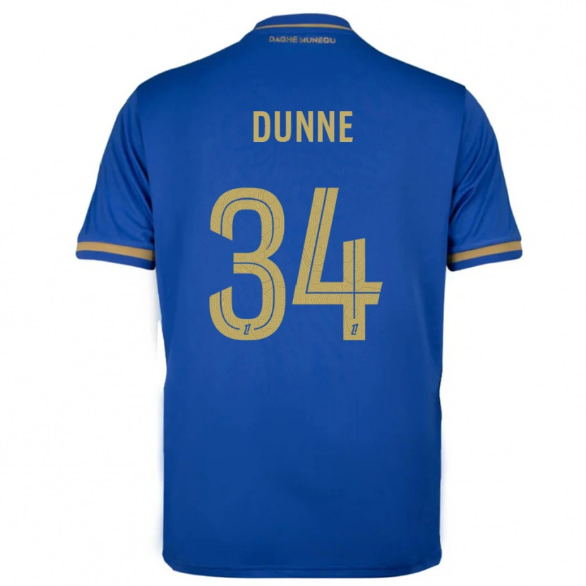 Danxen Criança Camisola David Dunne #34 Azul Dourado Alternativa 2025/26 Camisa