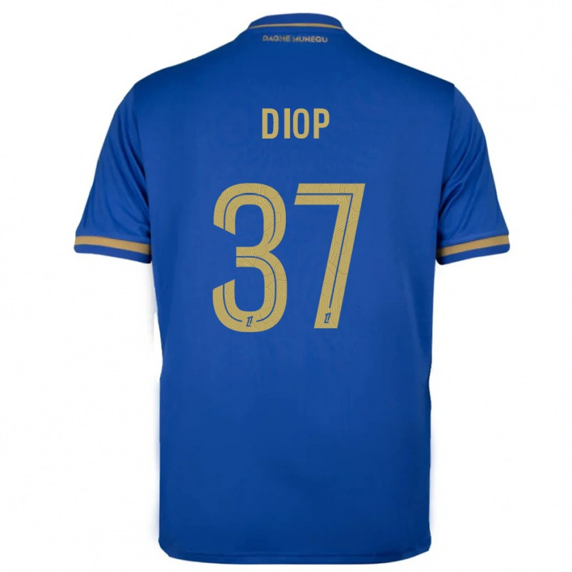 Danxen Criança Camisola Edan Diop #37 Azul Dourado Alternativa 2025/26 Camisa