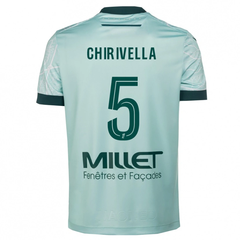 Danxen Criança Camisola Pedro Chirivella #5 Verde Branco Alternativa 2025/26 Camisa