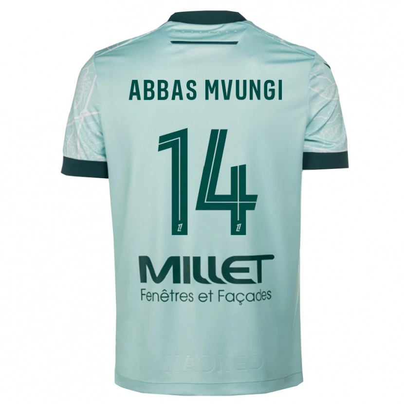 Danxen Criança Camisola Omar Abbas Mvungi #14 Verde Branco Alternativa 2025/26 Camisa