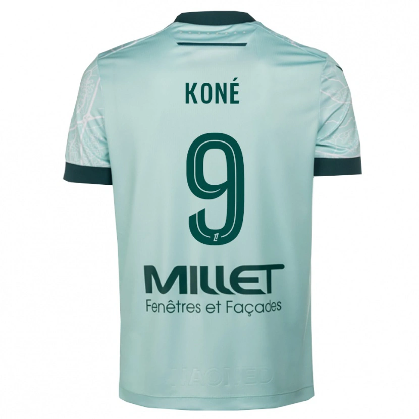 Danxen Criança Camisola Junior Koné #9 Verde Branco Alternativa 2025/26 Camisa