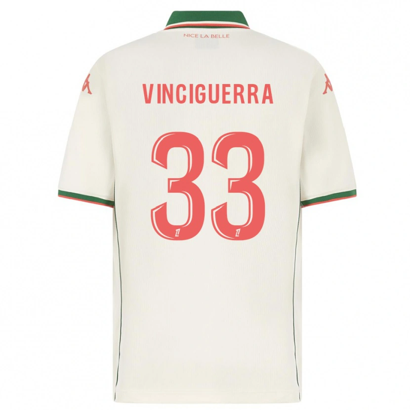 Danxen Criança Camisola Pauline Vinciguerra #33 Branco Verde Alternativa 2025/26 Camisa