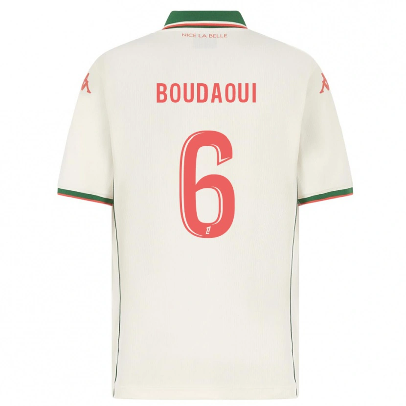 Danxen Criança Camisola Hicham Boudaoui #6 Branco Verde Alternativa 2025/26 Camisa