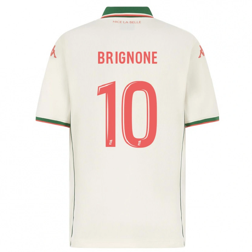 Danxen Criança Camisola Millan Brignone #10 Branco Verde Alternativa 2025/26 Camisa