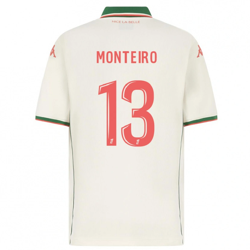 Danxen Criança Camisola Laurenzo Monteiro #13 Branco Verde Alternativa 2025/26 Camisa