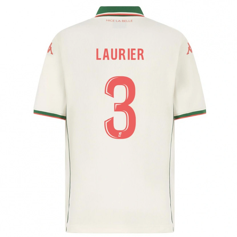 Danxen Criança Camisola Estelle Laurier #3 Branco Verde Alternativa 2025/26 Camisa