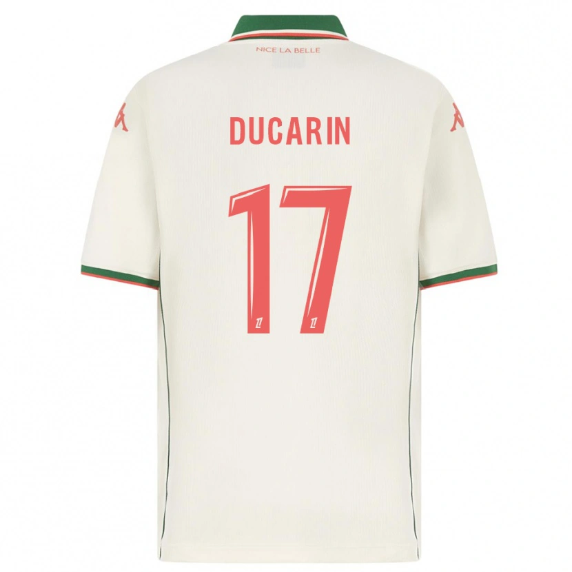 Danxen Criança Camisola Léa Ducarin #17 Branco Verde Alternativa 2025/26 Camisa