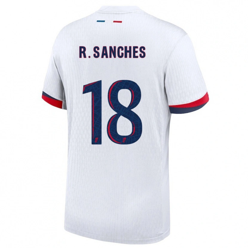 Danxen Criança Camisola Renato Sanches #18 Branco Vermelho Alternativa 2025/26 Camisa