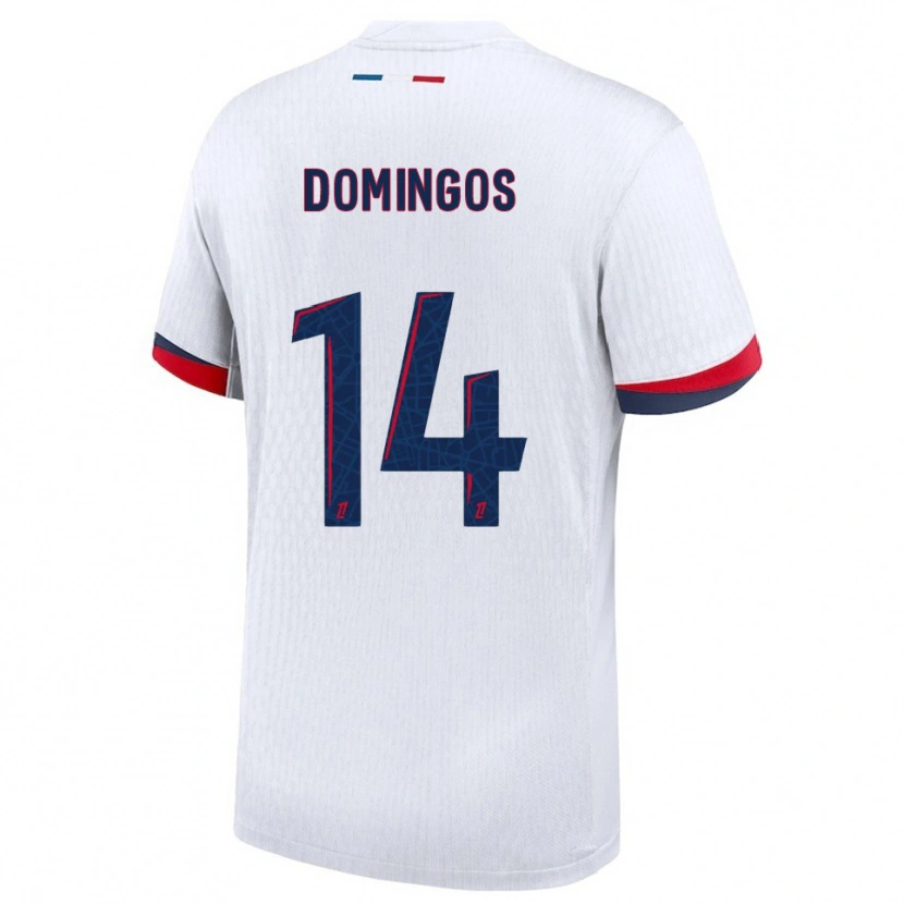 Danxen Criança Camisola Fabio Domingos #14 Branco Vermelho Alternativa 2025/26 Camisa