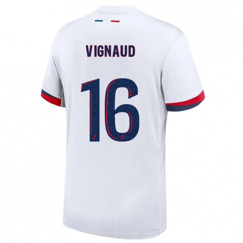Danxen Criança Camisola Arthur Vignaud #16 Branco Vermelho Alternativa 2025/26 Camisa