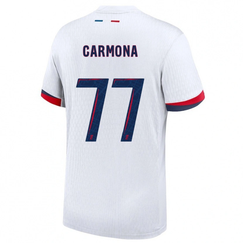 Danxen Criança Camisola Olga Carmona #77 Branco Vermelho Alternativa 2025/26 Camisa
