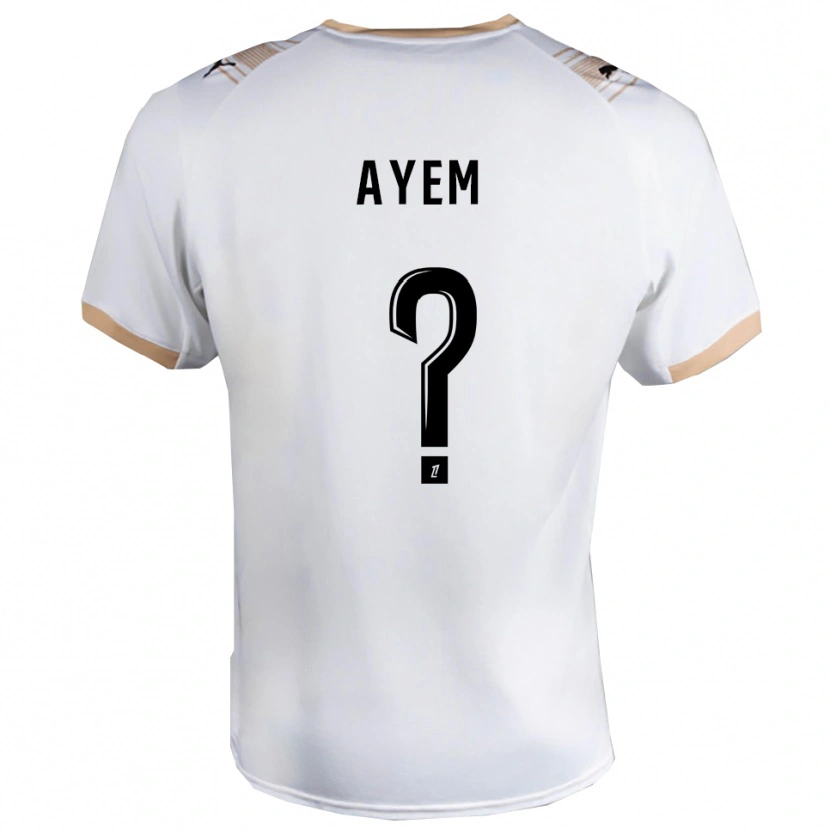 Danxen Criança Camisola Grégory Ayem #0 Branco Preto Alternativa 2025/26 Camisa