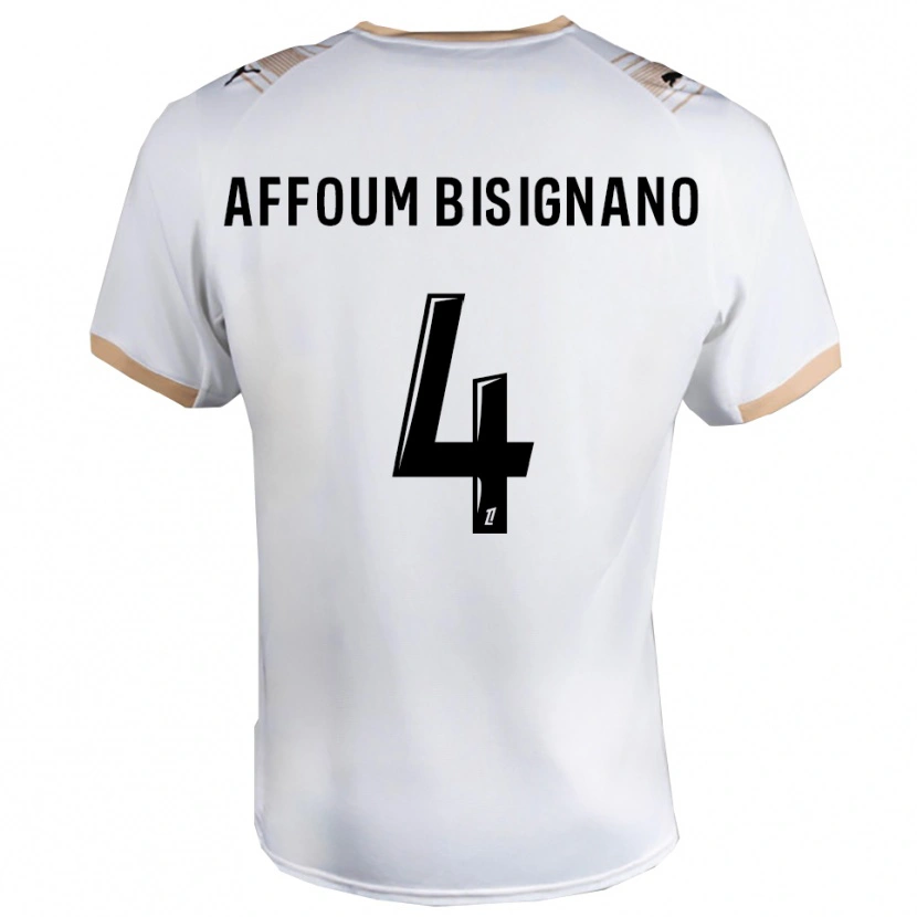 Danxen Criança Camisola Layan Affoum Bisignano #4 Branco Preto Alternativa 2025/26 Camisa