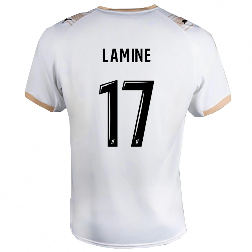 Danxen Criança Camisola Mana Lamine #17 Branco Preto Alternativa 2025/26 Camisa