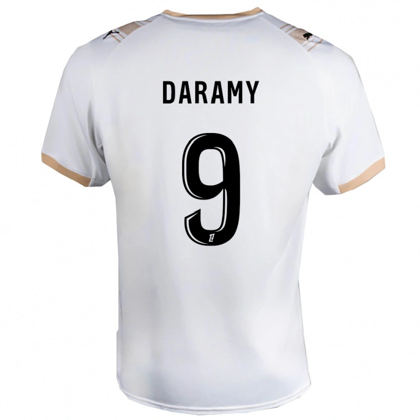 Danxen Criança Camisola Mohamed Daramy #9 Branco Preto Alternativa 2025/26 Camisa