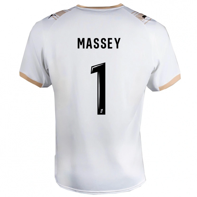 Danxen Criança Camisola Kayza Massey #1 Branco Preto Alternativa 2025/26 Camisa