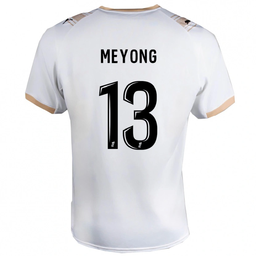 Danxen Criança Camisola Charlène Meyong #13 Branco Preto Alternativa 2025/26 Camisa