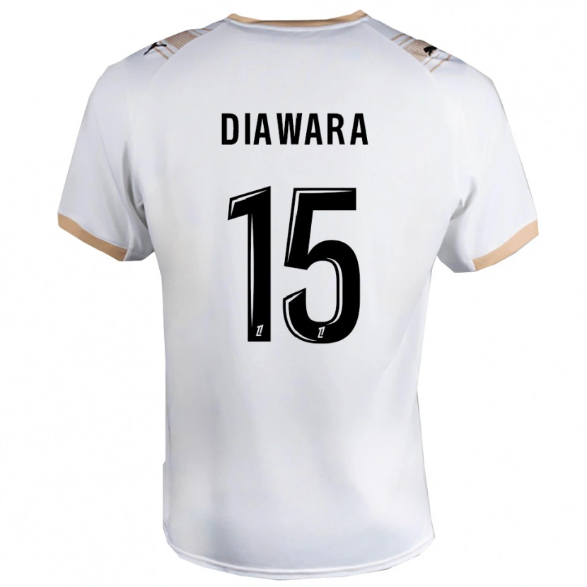 Danxen Criança Camisola Lamine Diawara #15 Branco Preto Alternativa 2025/26 Camisa