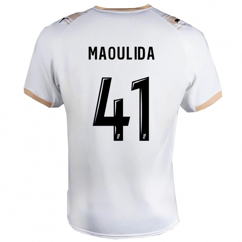 Danxen Criança Camisola Assimina Maoulida #41 Branco Preto Alternativa 2025/26 Camisa