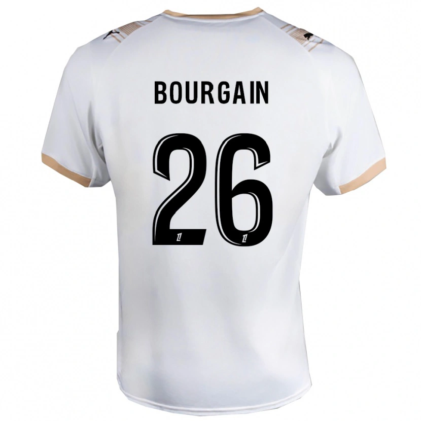 Danxen Criança Camisola Léa Bourgain #26 Branco Preto Alternativa 2025/26 Camisa